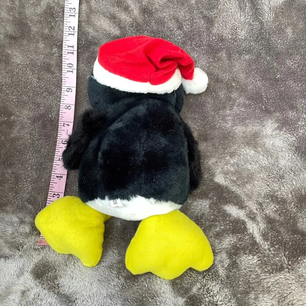 Christmas Penguin Plush Santa Hat Gift Bag Vintage Y2K Stuffed Animal 8